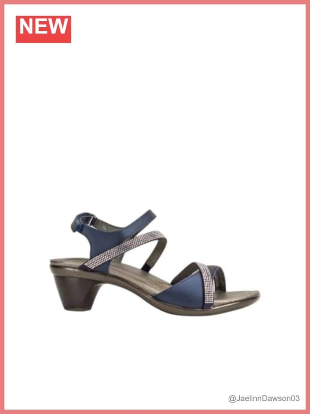 NAOT Innovate Women's Heel Sandal Rhinestone Cork Footbed Adjustable Ankle Strap